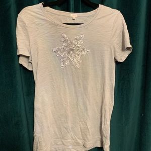 J. Crew embellished snowflake t-shirt